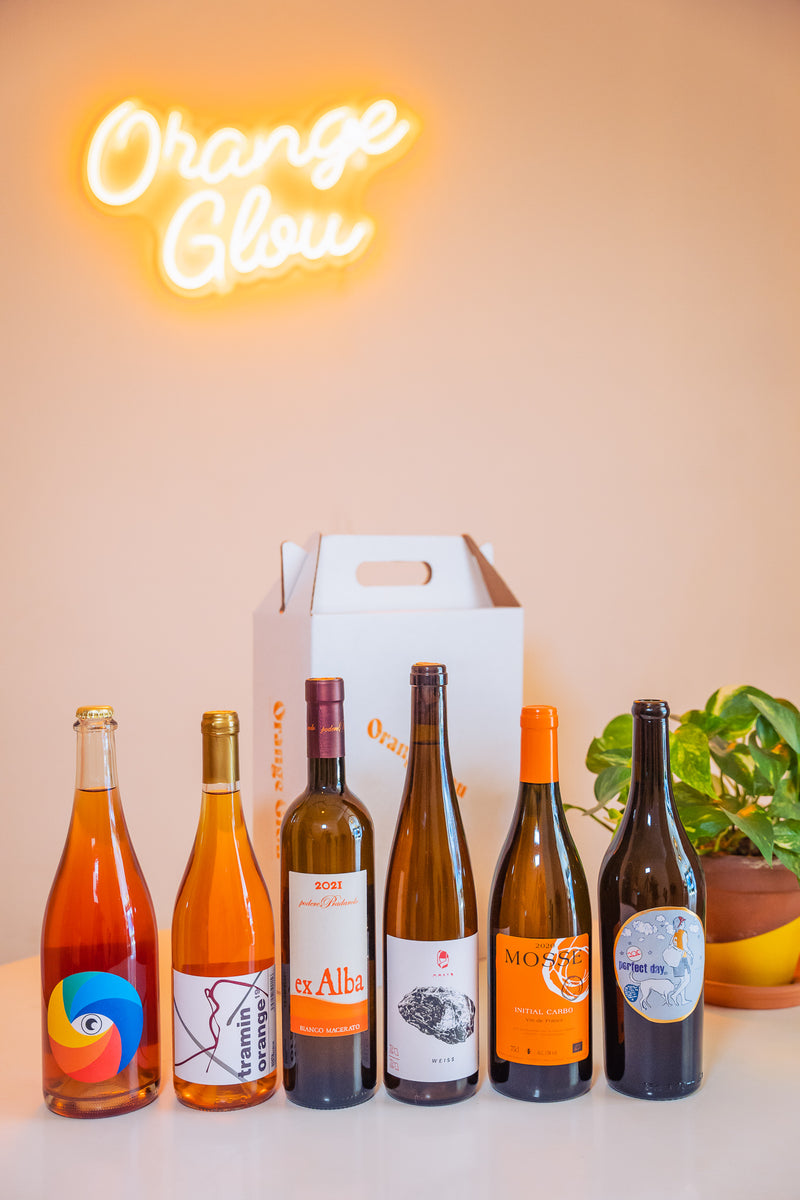 wine bottle labels with orange